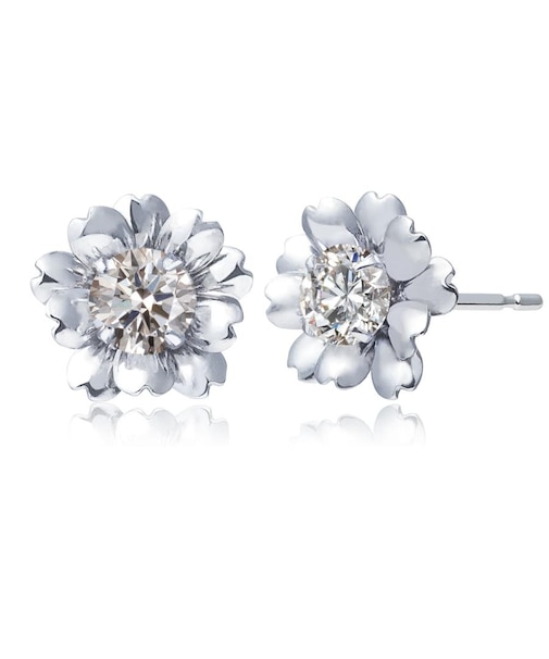 ダイヤモンドピアス 計 0.2ct フラワー Pt900 プラチナ K18 18金 ゴールド