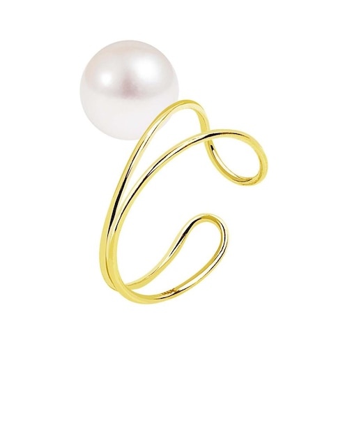 パール イヤーカフ あこや真珠 一粒 Pt900 プラチナ K18 18金 ゴールド