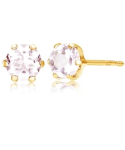 モルガナイト 6本爪 スタッド ピアス Pt900 プラチナ K18 18金 ゴールド