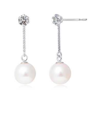 ピアス レディース あこや真珠 パール 天然ダイヤモンド 0.1ct プラチナ PT900