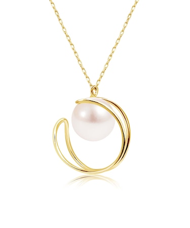 ネックレス レディース あこや真珠 パール 一粒 月 ムーンモチーフ Pt900 プラチナ K18 18金 ゴールド