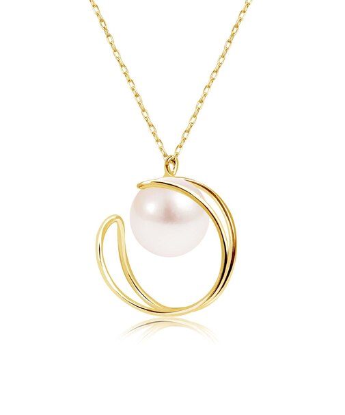ネックレス レディース あこや真珠 パール 一粒 月 ムーンモチーフ Pt900 プラチナ K18 18金 ゴールド