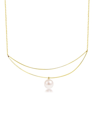 ネックレス レディース あこや真珠 パール 一粒 ダブルライン Pt900 プラチナ K18 18金 ゴールド