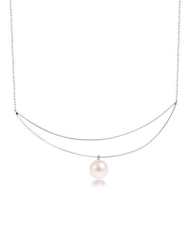 ネックレス レディース あこや真珠 パール 一粒 ダブルライン Pt900 プラチナ K18 18金 ゴールド