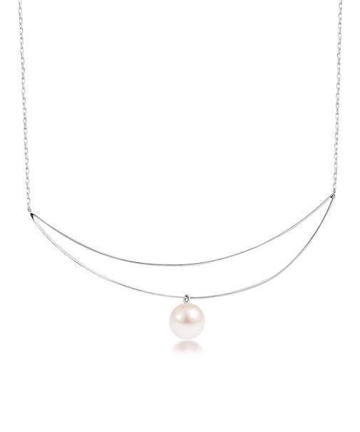 ネックレス レディース あこや真珠 パール 一粒 ダブルライン Pt900 プラチナ K18 18金 ゴールド