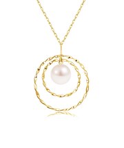 ネックレス レディース あこや真珠 パール 一粒 ダブルサークル Pt900 プラチナ K18 18金 ゴールド