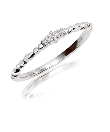 ダイヤモンド ピンキー リング 天然ダイヤモンド 計0.02ct 3号 PT900 プラチナ 18金 K18 ゴールド