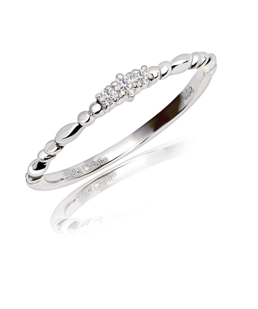 ダイヤモンド ピンキー リング 天然ダイヤモンド 計0.02ct 3号 PT900 プラチナ 18金 K18 ゴールド