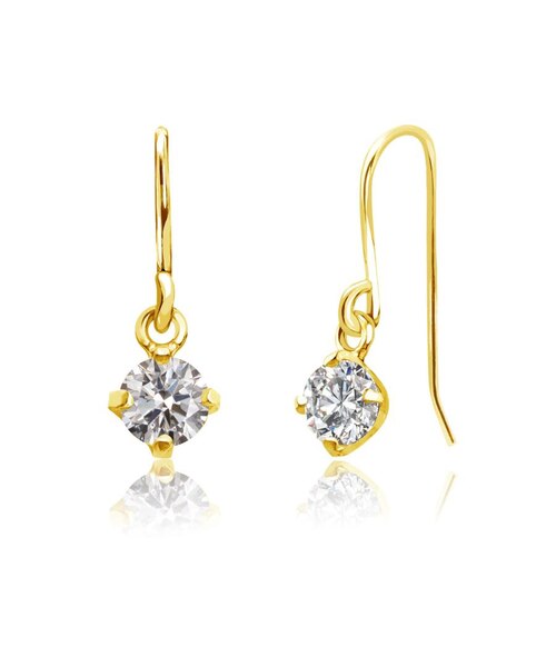 18金イエローゴールド プラチナpt900 組み合わせ デザインフックピアス ダイヤモンド フックピアス 計0.2ct Hカラー程度・I1クラス ノーソート