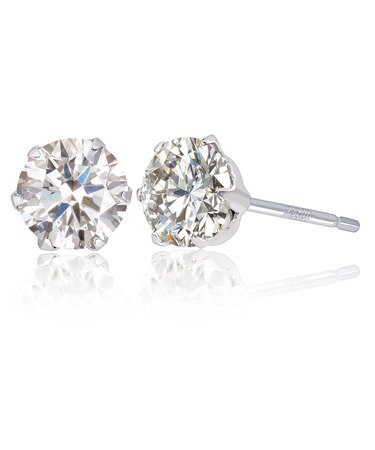 ピアス ダイヤモンド 1.0ct 2石 UGL鑑別カード付 PT900 プラチナ イエローゴールド K18YG 18金