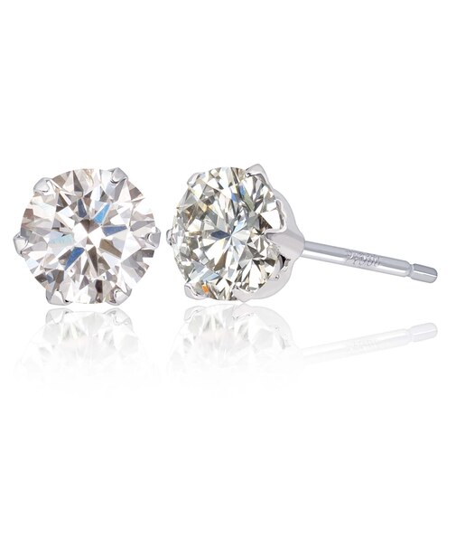 ピアス ダイヤモンド 1.0ct 2石 UGL鑑別カード付 PT900 プラチナ イエローゴールド K18YG 18金