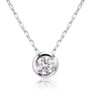 ネックレス サニー ダイヤモンド フクリン 0.1ct プラチナ PT900 イエローゴールド K18YG 18金