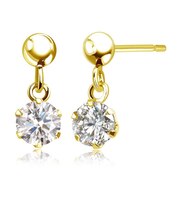 揺れる ダイヤモンド ピアス 計0.3ct PT900 プラチナ 18金 K18 ゴールド