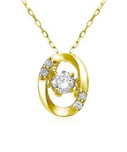 ダイヤモンド ネックレス Pt900 プラチナ K18 ゴールド ダンシング オーバル ダイヤ 0.1ct