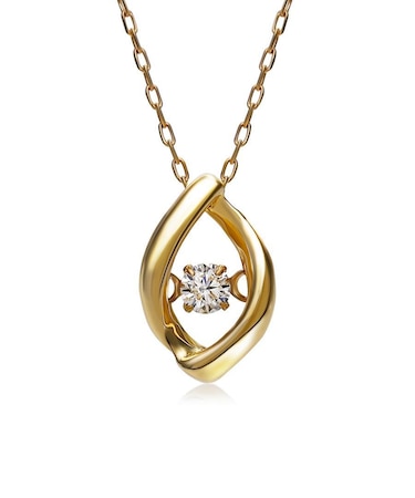 ダイヤモンド ネックレス Pt900 プラチナ K18YG イエローゴールド ダンシング ダイヤ 0.03ct