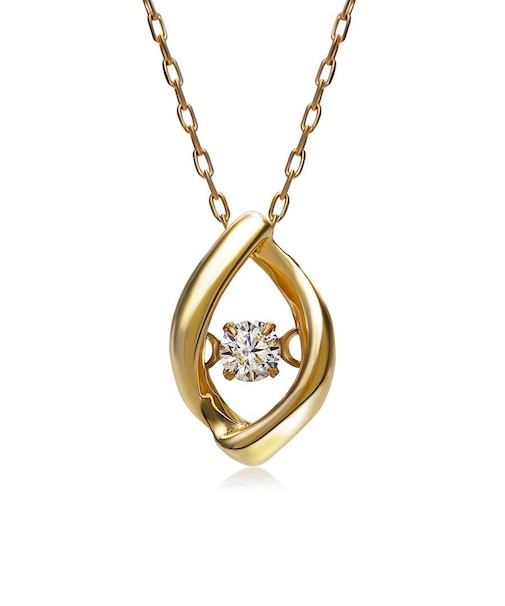 ダイヤモンド ネックレス Pt900 プラチナ K18YG イエローゴールド ダンシング ダイヤ 0.03ct