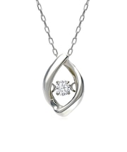 ダイヤモンド ネックレス Pt900 プラチナ K18YG イエローゴールド ダンシング ダイヤ 0.03ct