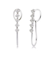 イヤーカフ イヤリング 両耳 ダイヤモンド 10石 計0.14ct PT900 プラチナ K18 イエローゴールド