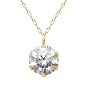 ネックレス ソリティア ダイヤモンド 0.5ct 1粒 pt900 プラチナ K18 18金 イエローゴールド