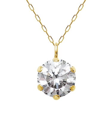 ネックレス ソリティア ダイヤモンド 0.5ct 1粒 pt900 プラチナ K18 18金 イエローゴールド