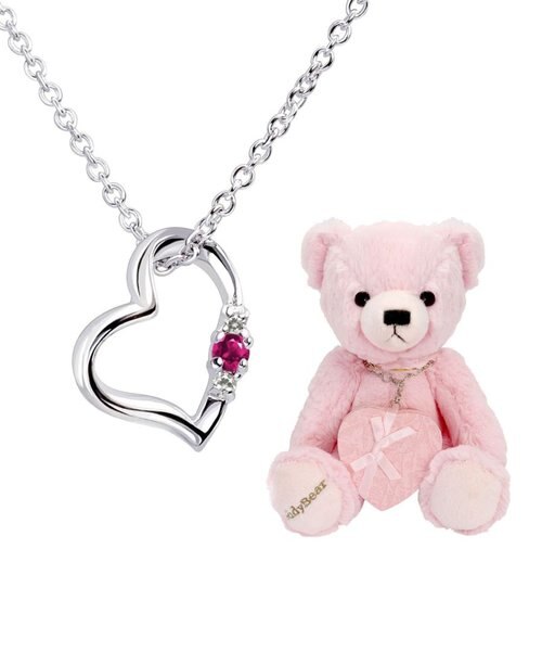 テディベア ピンク アメジスト ネックレスセット テディベア ピンク アメジスト ネックレスセット