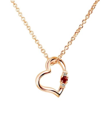 【選べる誕生石】ネックレス レディース ピンクゴールド ラブハート ダイヤ 12誕生石 ( 1・2・3・4・5・6・7・8・9・10・11・12月) 誕生日 プレゼント sears シアーズ
