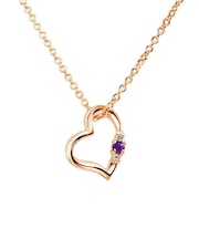 【選べる誕生石】ネックレス レディース ピンクゴールド ラブハート ダイヤ 12誕生石 ( 1・2・3・4・5・6・7・8・9・10・11・12月) 誕生日 プレゼント sears シアーズ