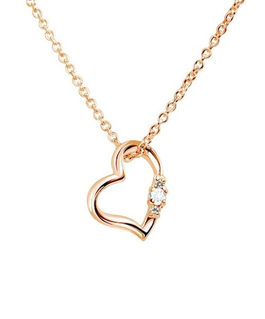 【選べる誕生石】ネックレス レディース ピンクゴールド ラブハート ダイヤ 12誕生石 ( 1・2・3・4・5・6・7・8・9・10・11・12月) 誕生日 プレゼント sears シアーズ