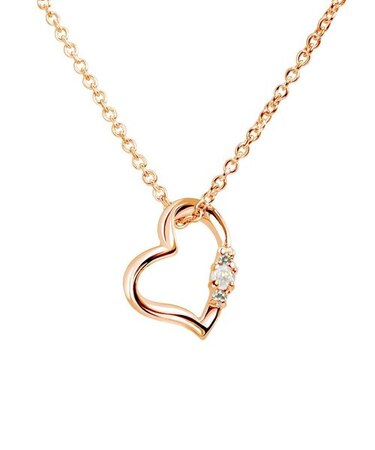 【選べる誕生石】ネックレス レディース ピンクゴールド ラブハート ダイヤ 12誕生石 ( 1・2・3・4・5・6・7・8・9・10・11・12月) 誕生日 プレゼント sears シアーズ