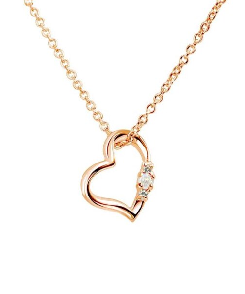 【選べる誕生石】ネックレス レディース ピンクゴールド ラブハート ダイヤ 12誕生石 ( 1・2・3・4・5・6・7・8・9・10・11・12月) 誕生日 プレゼント sears シアーズ
