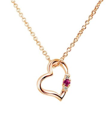 【選べる誕生石】ネックレス レディース ピンクゴールド ラブハート ダイヤ 12誕生石 ( 1・2・3・4・5・6・7・8・9・10・11・12月) 誕生日 プレゼント sears シアーズ