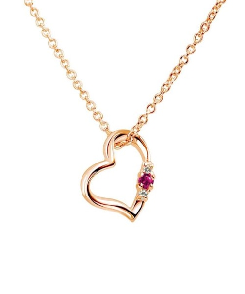 【選べる誕生石】ネックレス レディース ピンクゴールド ラブハート ダイヤ 12誕生石 ( 1・2・3・4・5・6・7・8・9・10・11・12月) 誕生日 プレゼント sears シアーズ