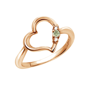 リング 指輪 レディース シルバー925 ピンクゴールド オープンハート ダイヤモンド 誕生石 8月 ペリドット