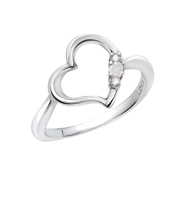 リング 指輪 レディース シルバー925 オープンハート ダイヤモンド 誕生石 4月