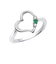 リング 指輪 レディース シルバー925 オープンハート ダイヤモンド 誕生石 5月 エメラルド