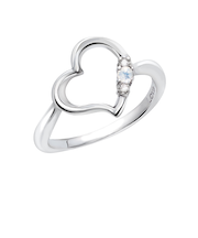 リング 指輪 レディース シルバー925 オープンハート ダイヤモンド 誕生石 6月 ムーンストーン