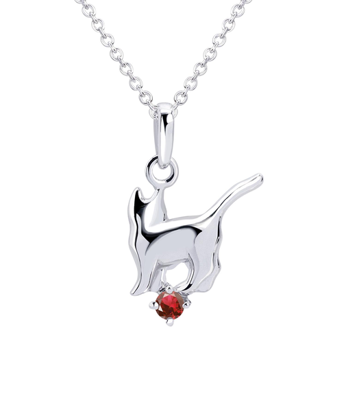 【選べる12誕生石】キャット ネコ 猫ネックレス レディース シルバー 誕生石