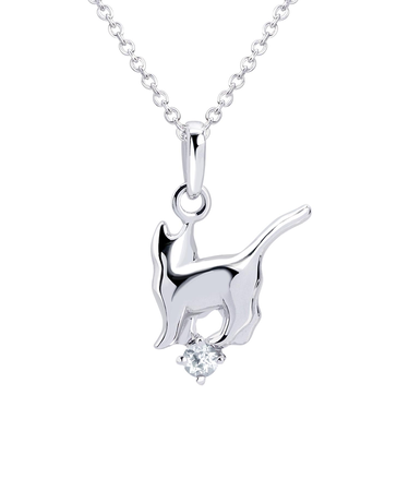 【選べる12誕生石】キャット ネコ 猫ネックレス レディース シルバー 誕生石