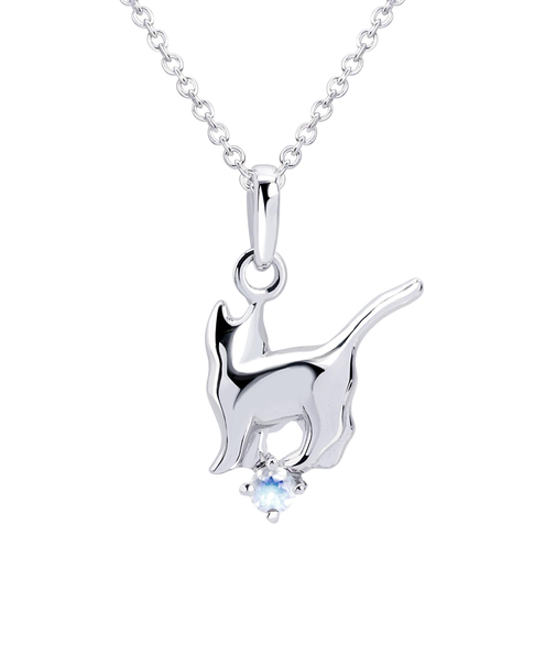 【選べる12誕生石】キャット ネコ 猫ネックレス レディース シルバー 誕生石