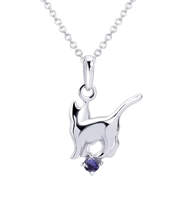 【選べる12誕生石】キャット ネコ 猫ネックレス レディース シルバー 誕生石