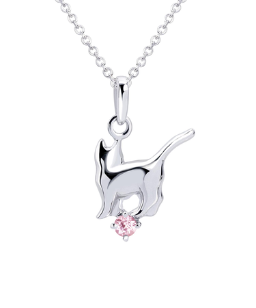 【選べる12誕生石】キャット ネコ 猫ネックレス レディース シルバー 誕生石