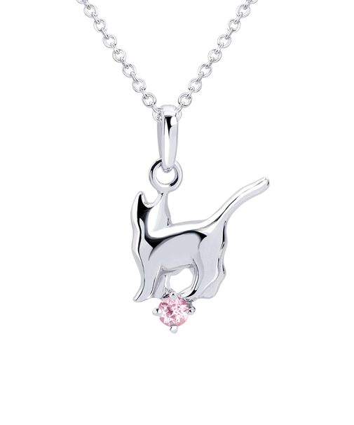 【選べる12誕生石】キャット ネコ 猫ネックレス レディース シルバー 誕生石