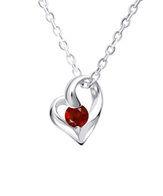 【選べる12誕生石】オープンハート ネックレス レディース