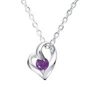 【選べる12誕生石】オープンハート ネックレス レディース