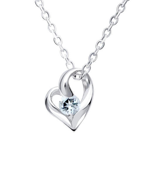 【選べる12誕生石】オープンハート ネックレス レディース