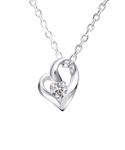 【選べる12誕生石】オープンハート ネックレス レディース