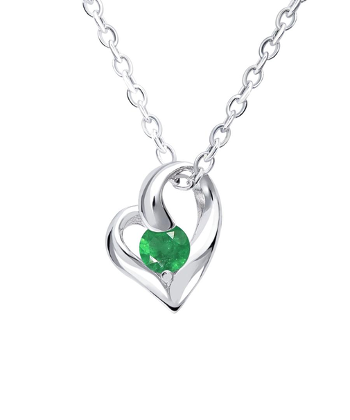 【選べる12誕生石】オープンハート ネックレス レディース