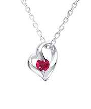 【選べる12誕生石】オープンハート ネックレス レディース