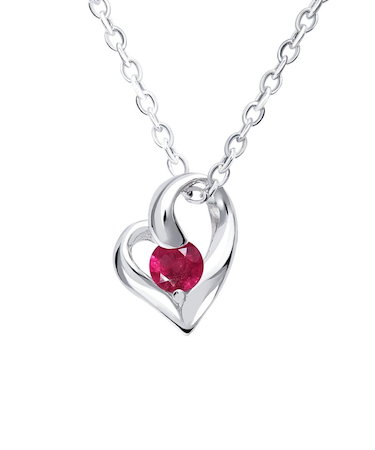 【選べる12誕生石】オープンハート ネックレス レディース