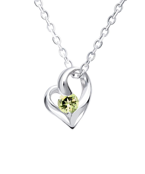 【選べる12誕生石】オープンハート ネックレス レディース